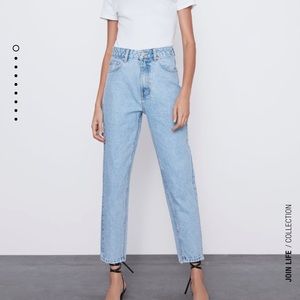 Zara mom fit vintage high waist straight leg jeans